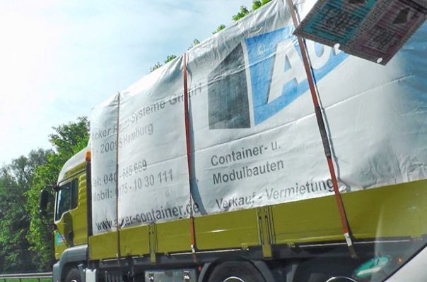 Lieferung eines Containers bzw. Modulbaus durch die Acker Raum-Systeme GmbH